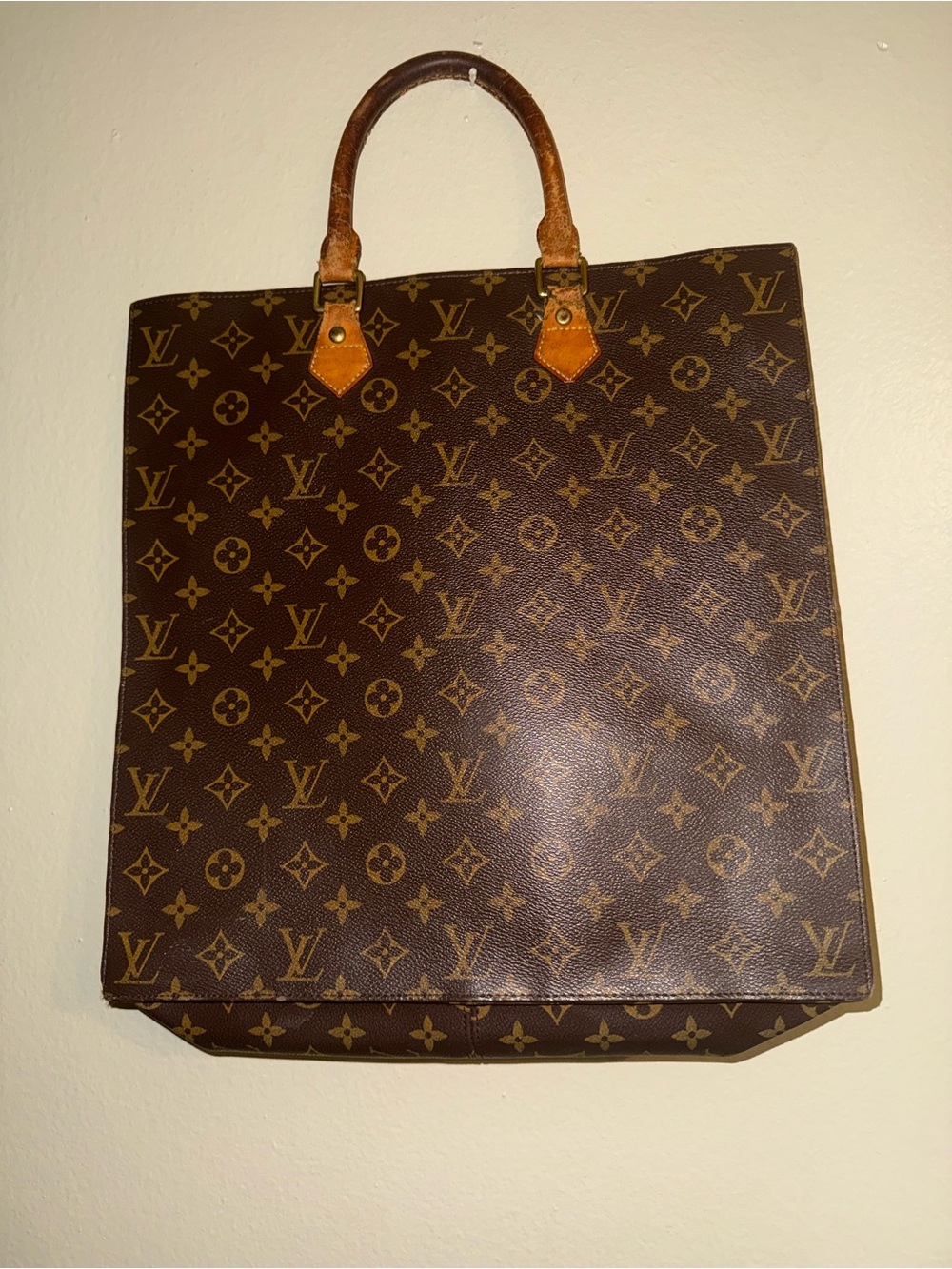 Louis Vuitton Monogram Canvas Square Tote in Brown and Tan